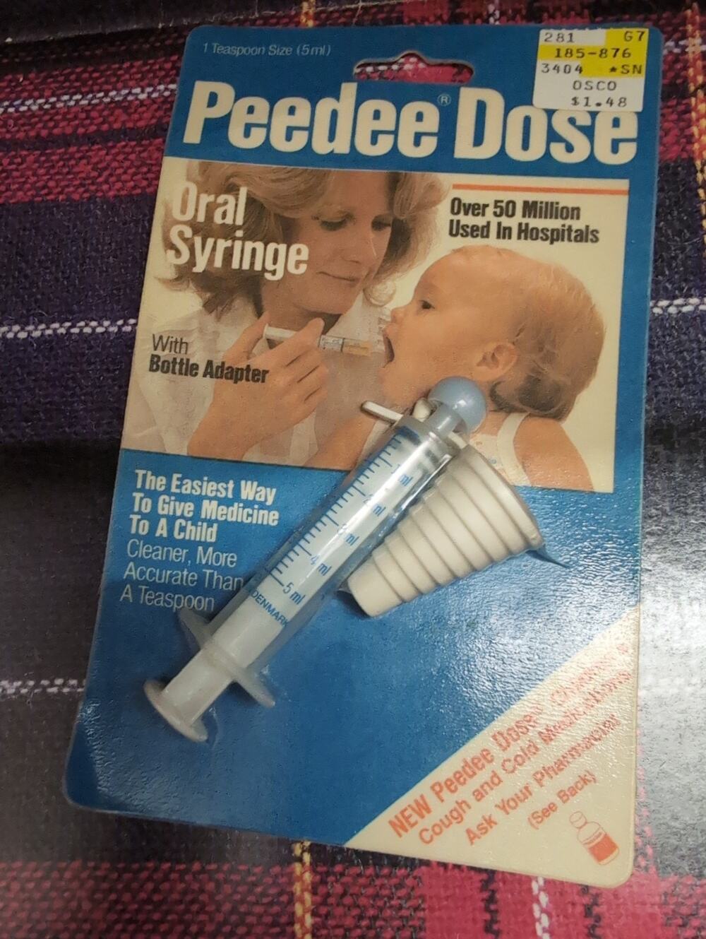 Vintage Pharmasystems Peedee Dose oral syringe NOS New Sealed